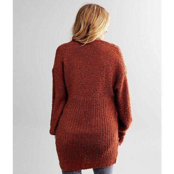 Buckle Daytrip Fuzzy Cardigan Sweater In Arabian Spice Orange Size Large - Picture 2 of 8
